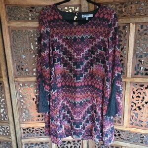 Bailey Blue Long Sleeve Dress in Black and Purple